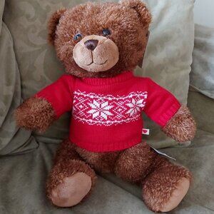 BUILD-A-BEAR 20th Birthday Christmas Red Sweater Snowflake 16" New Box Tags Rare